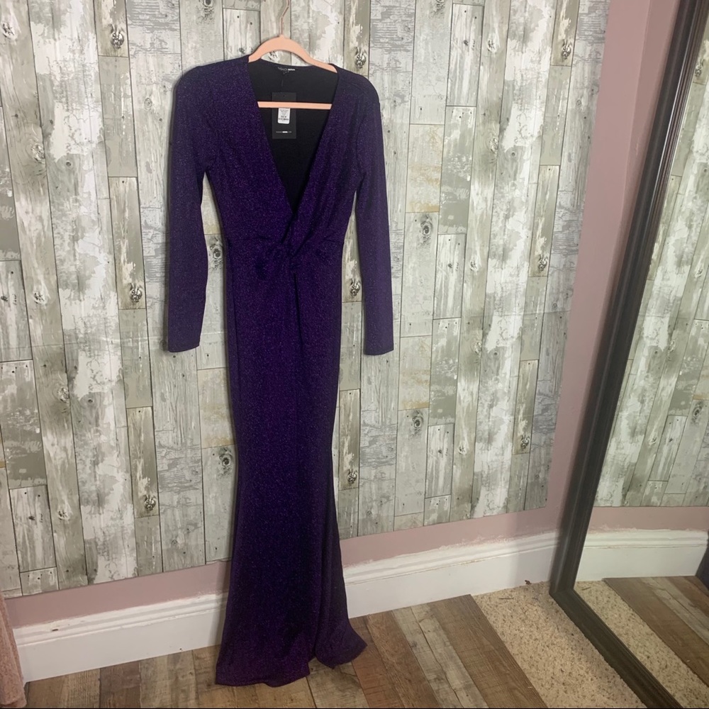 NEW Fashion Nova | Glittery Purple Gown w/ Slit